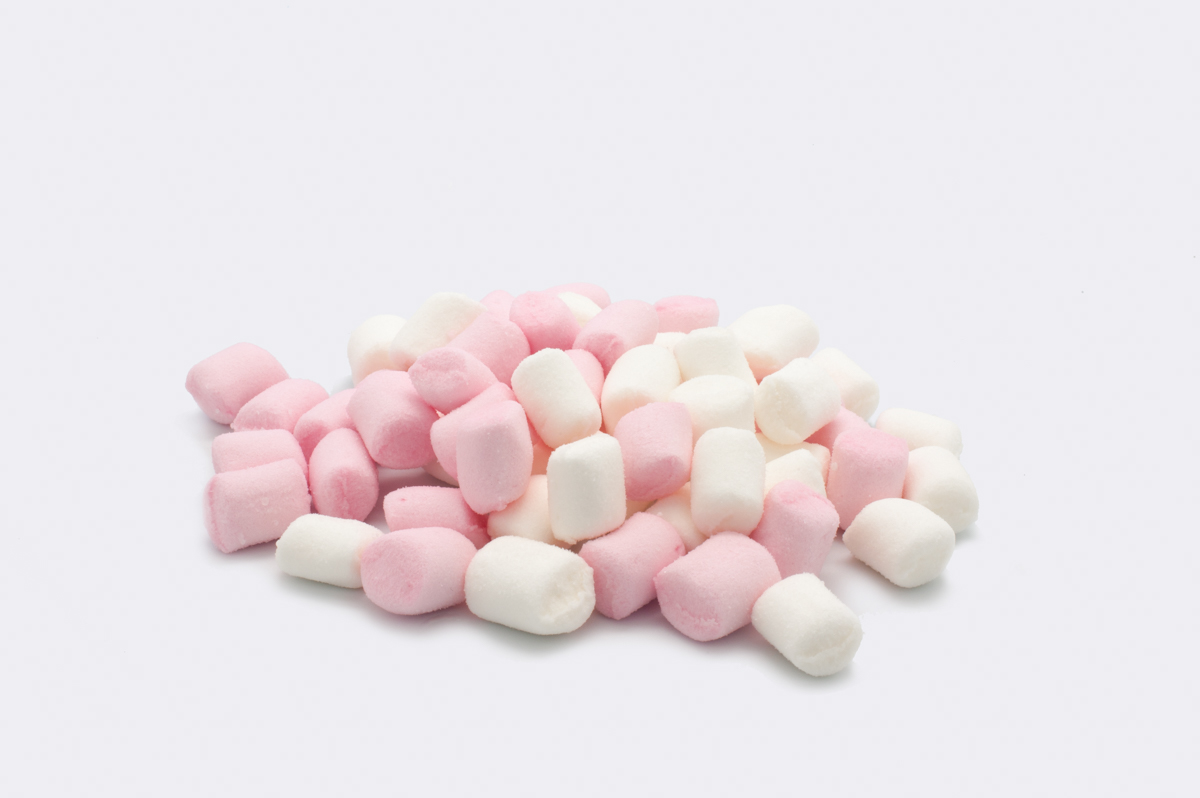 Dehydrated Mini pink & white (D14/L12mm) marshmallow