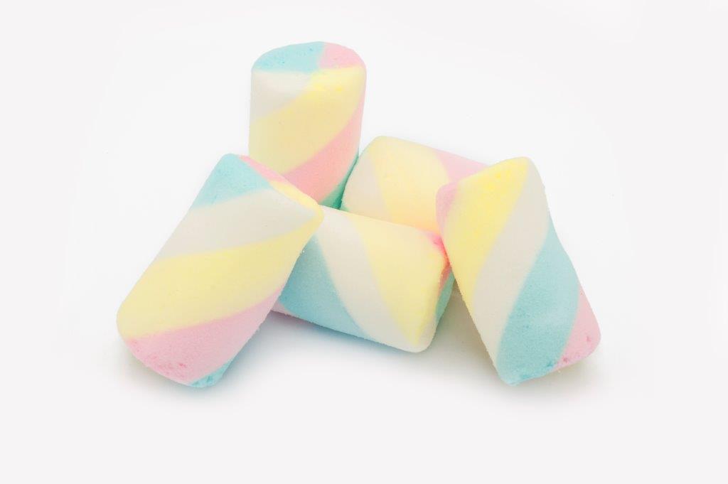 Rainbow striped marshmallow