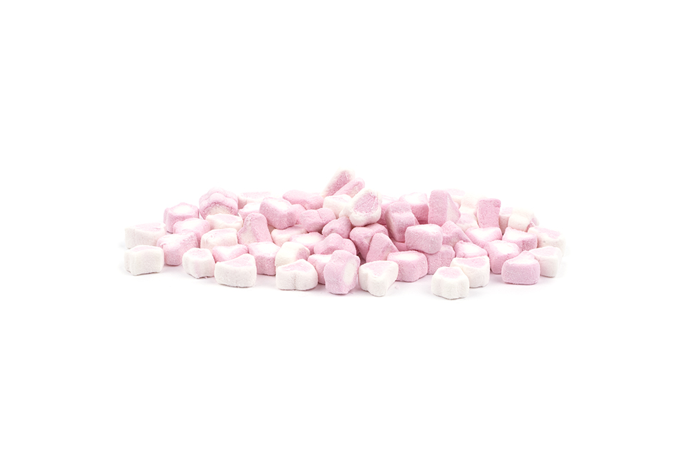 Dehydrated Nano Bi-Colour Flowers & Hearts (0,33g) marshmallow