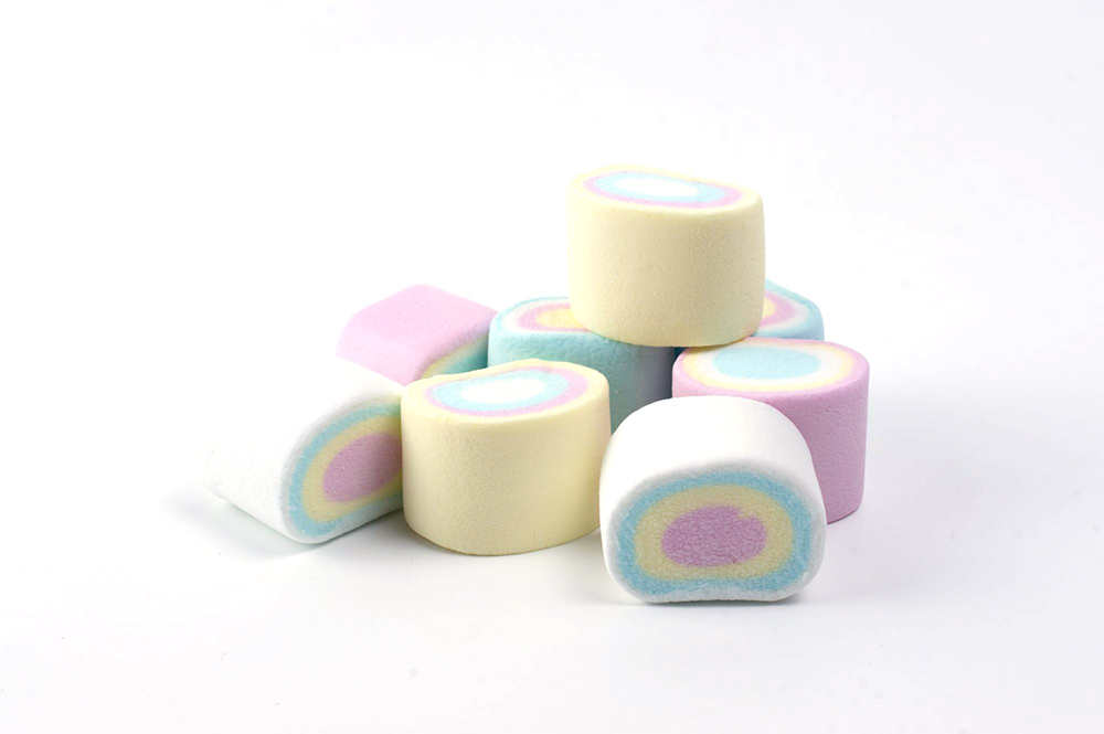 Rainbow circled mini (2,2g) marshmallow
