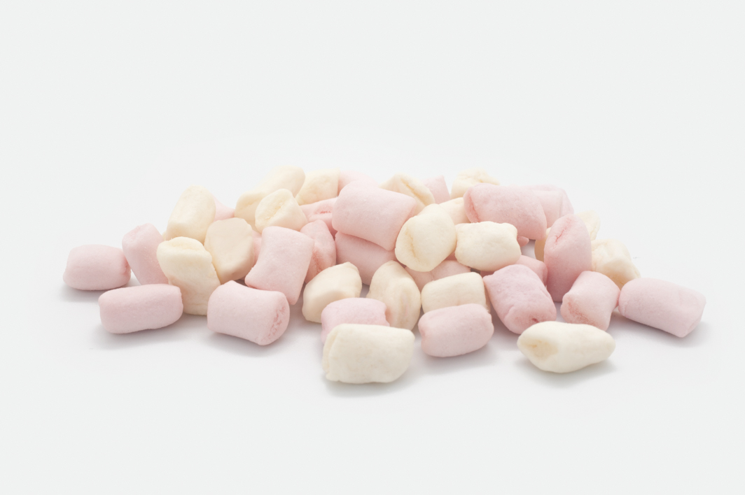 Micro vegan pink & white (L11/D6mm) marshmallow