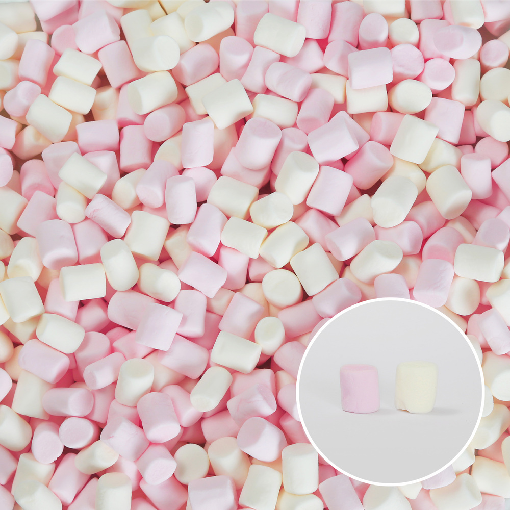 Dehydrated Mini pink & white (D10/L11mm) marshmallow