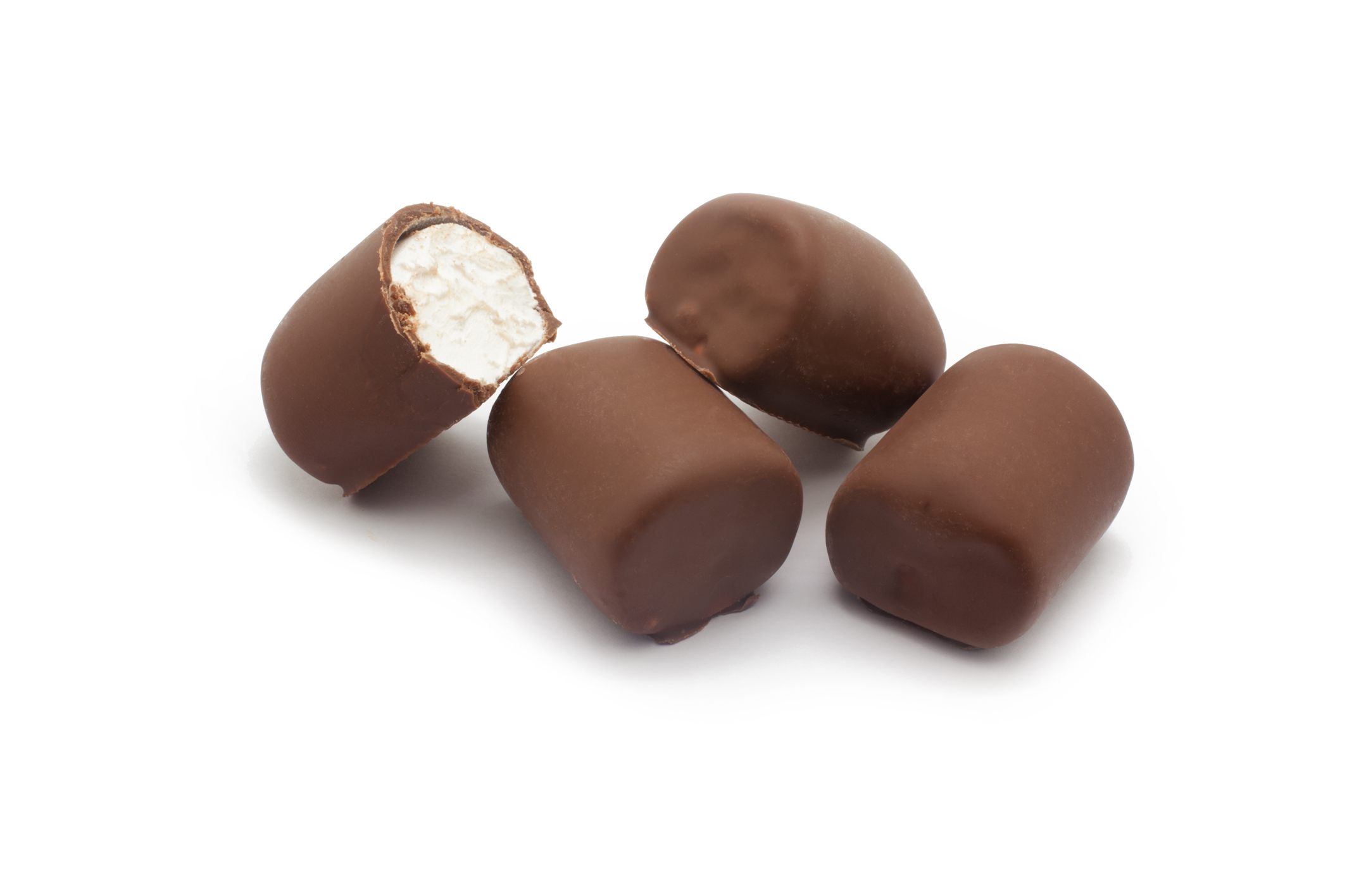Belgian chocolate coated tubes white marshmallow