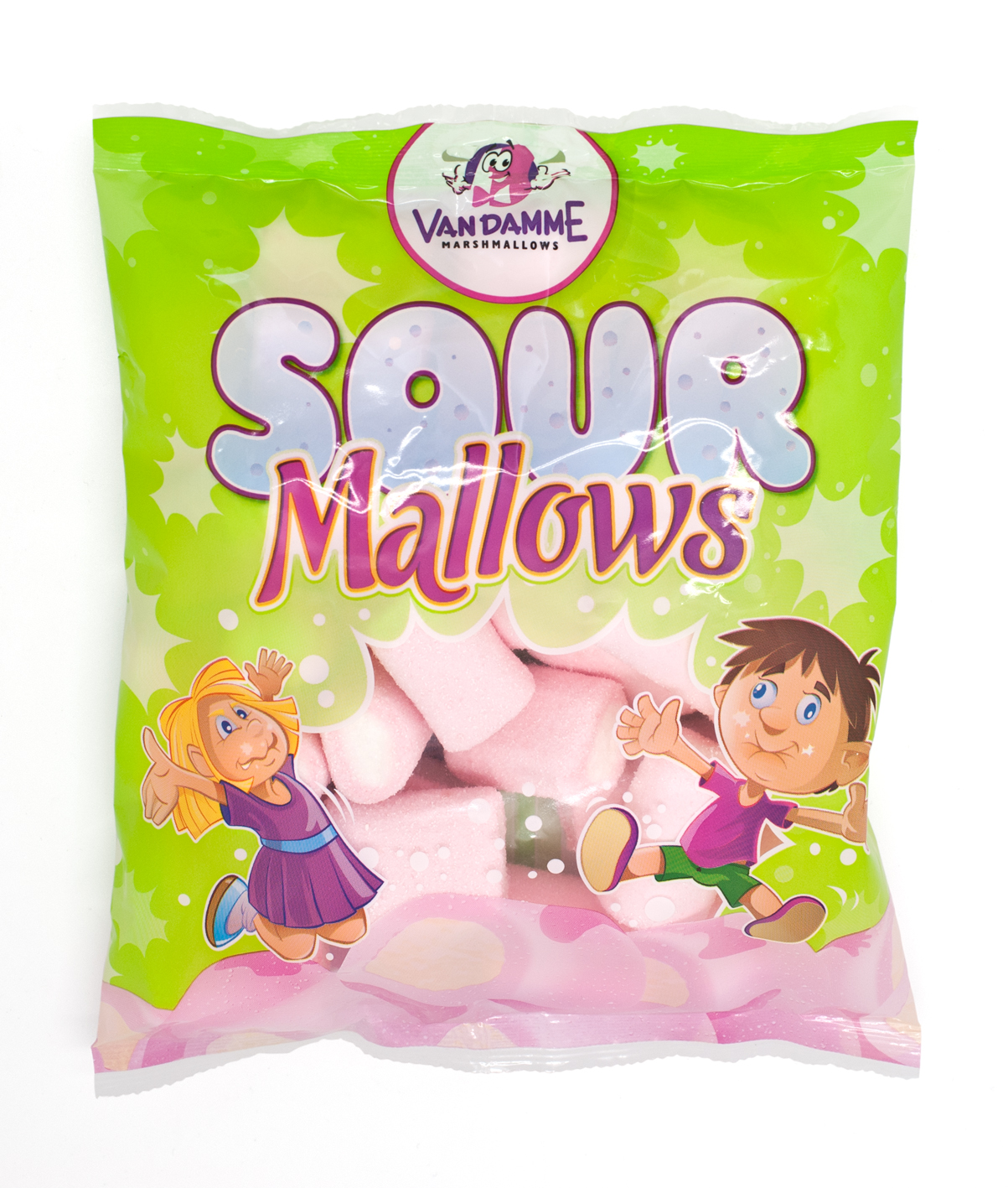 Van Damme pillow bag 200g (sour strawberry mallows)